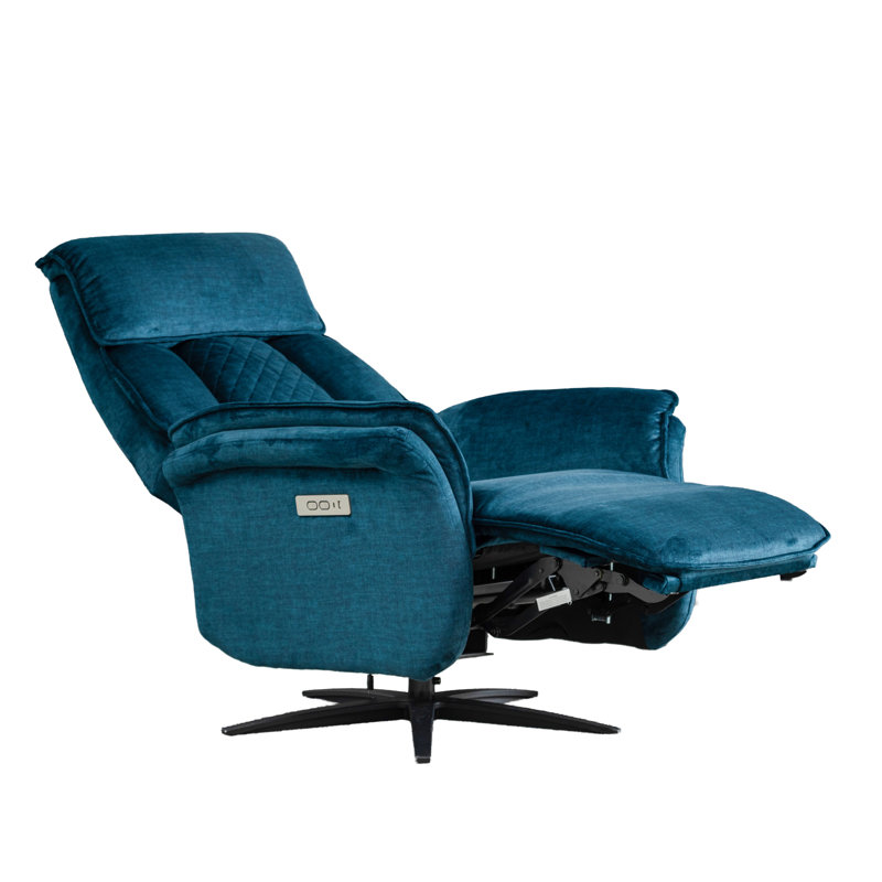 Alshawn Swivel Recliner, Ocean Blue