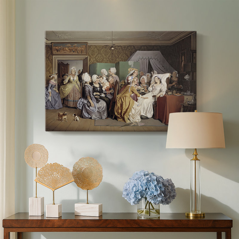 La chambre de la maternité (scène de «Barselstuen» de Holberg) - Wilhelm Marstrand - toile tendue avec châssis - 1845
