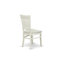Ensemble de table de cuisine 5 pièces pour 4 personnes comprenant une table de salle à manger ronde avec piédestal et 4 chaises en bois massif, 36 x 36 po, lin blanc-96489790-108003992-108003994