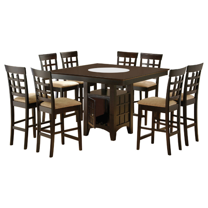 Sarok Dining Set in Brown and Tan, 9