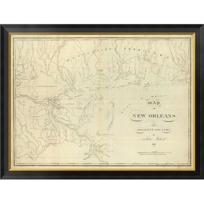 Map of New Orleans and Adjacent Country, 1824 by John Melish Framed Graphic Art on Canvas -  Global Gallery, GCF-295157-36-131