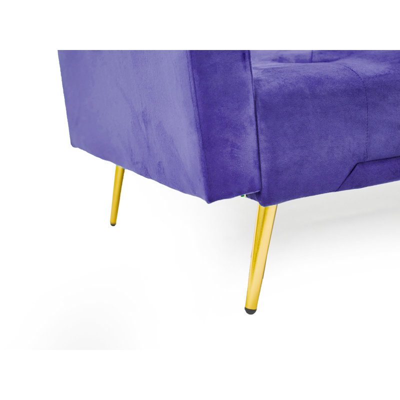 Vassallo 70.95'' Velvet Sleeper Sofa, Purple Velvet