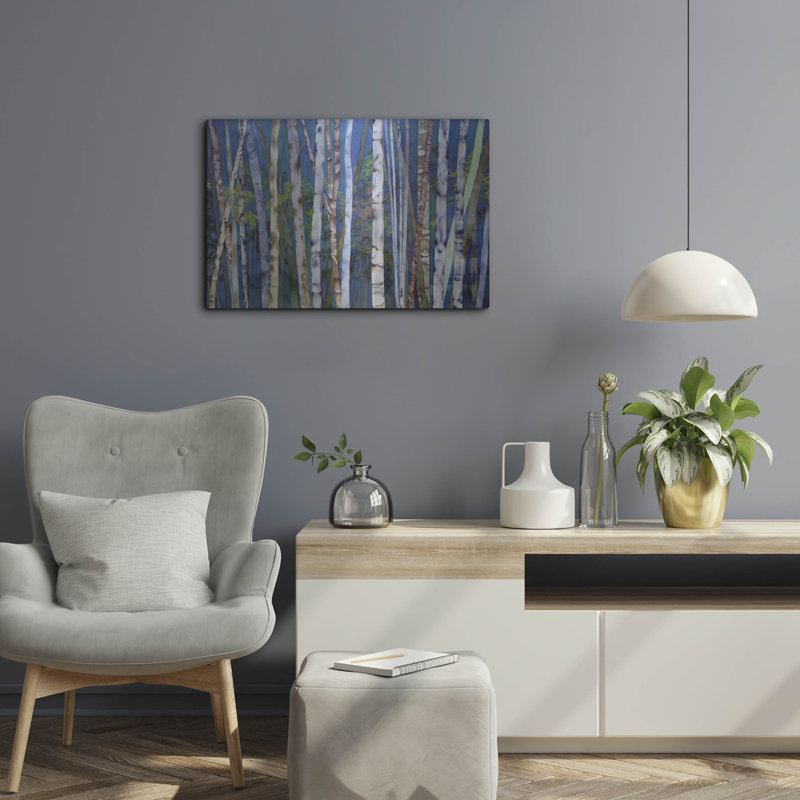 «Mystery Of Trees-Birches» par Sharon Pitts, H 16 po x l 24 po