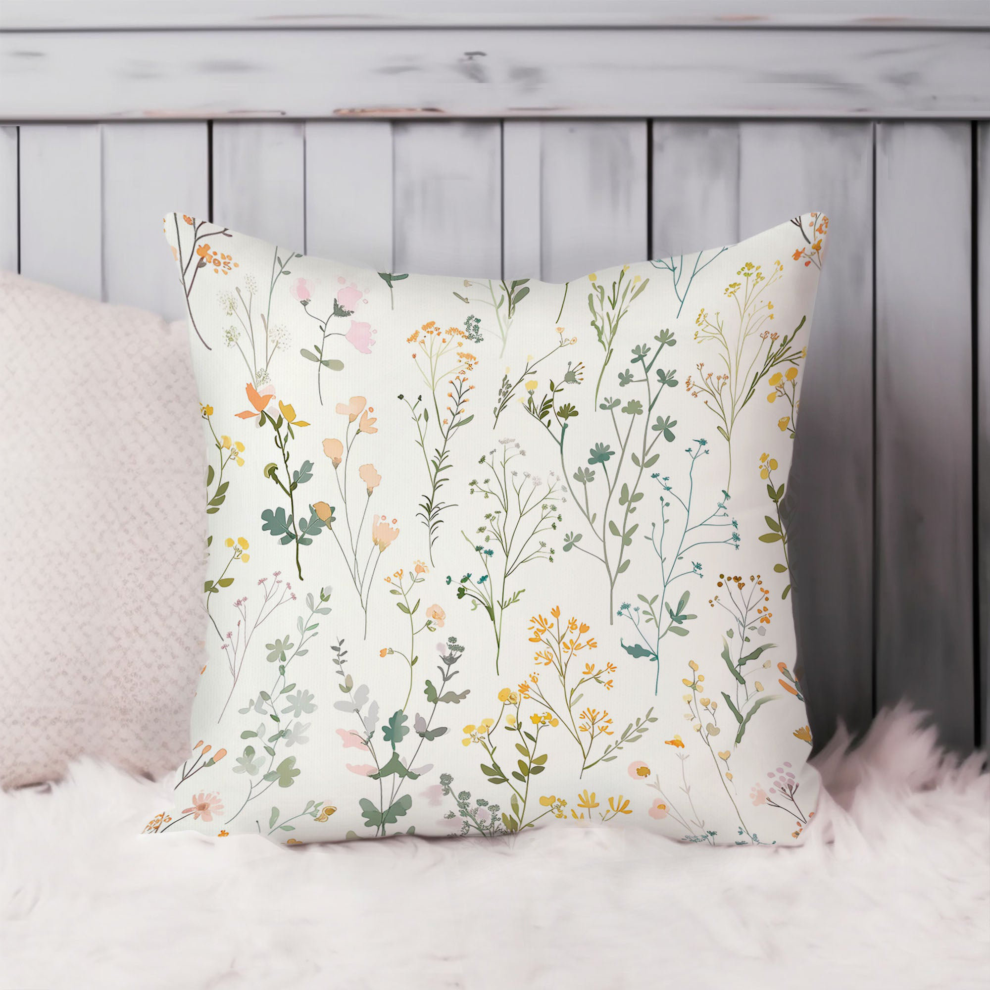 Ethan Taylor Botanical Cottagecore Plants IX Cottage Throw Pillow Cover ...