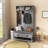 3-in-1 Hall Tree, Entryway Bench with Coat Rack, Mudroom Bench with Shoe Rack, 2 Storage Drawers, 4 Hooks and Padded Seat Cushions-91125222
