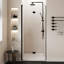 Porte de douche pliable sans cadre 86 cm (L) x 183 cm (H), alliage d'aluminium, verre trempé 6 mm.