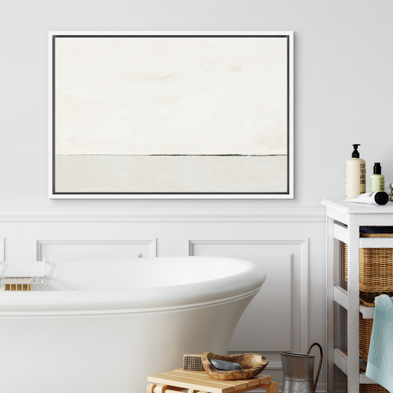 «Contemporary Simple & Minimal Neutral Modern Artwork», art mural encadré sur toile, H 24 po x l 36 po x P 1,5 po