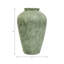 Vase urne moderne en terre cuite pour la décoration de table - Vase rustique à poser au sol dans le salon ou l'entrée - Style décontracté - 40 cm, vert