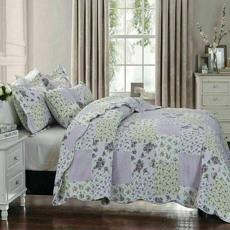 Orman Polyester Patchwork Bedspread with Pillow Shams Included, 180 x 240 cm