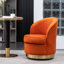 Chaise longue en velours orange - Fonction pivotante, revêtement d'une option confortable et élégante-1678729768
