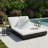 Bristol Patio 3-Piece Acacia Wood Double Chaise Lounge With Ceramic Tile Side Table Set