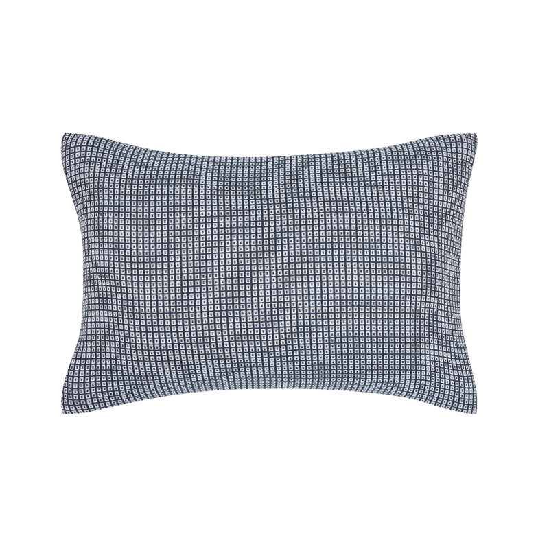 Coussin Harper Dec: 12 x 18, Rectangle H 12 po x l 18 po, Bleu marine/blanc