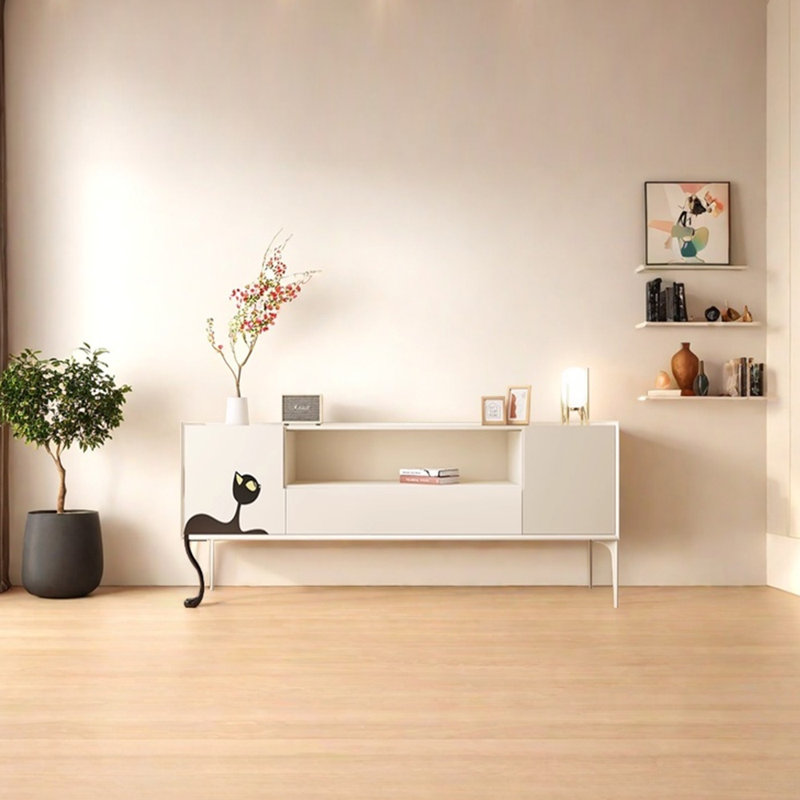 Meuble télé moderne de style crème moderne, 55.11"