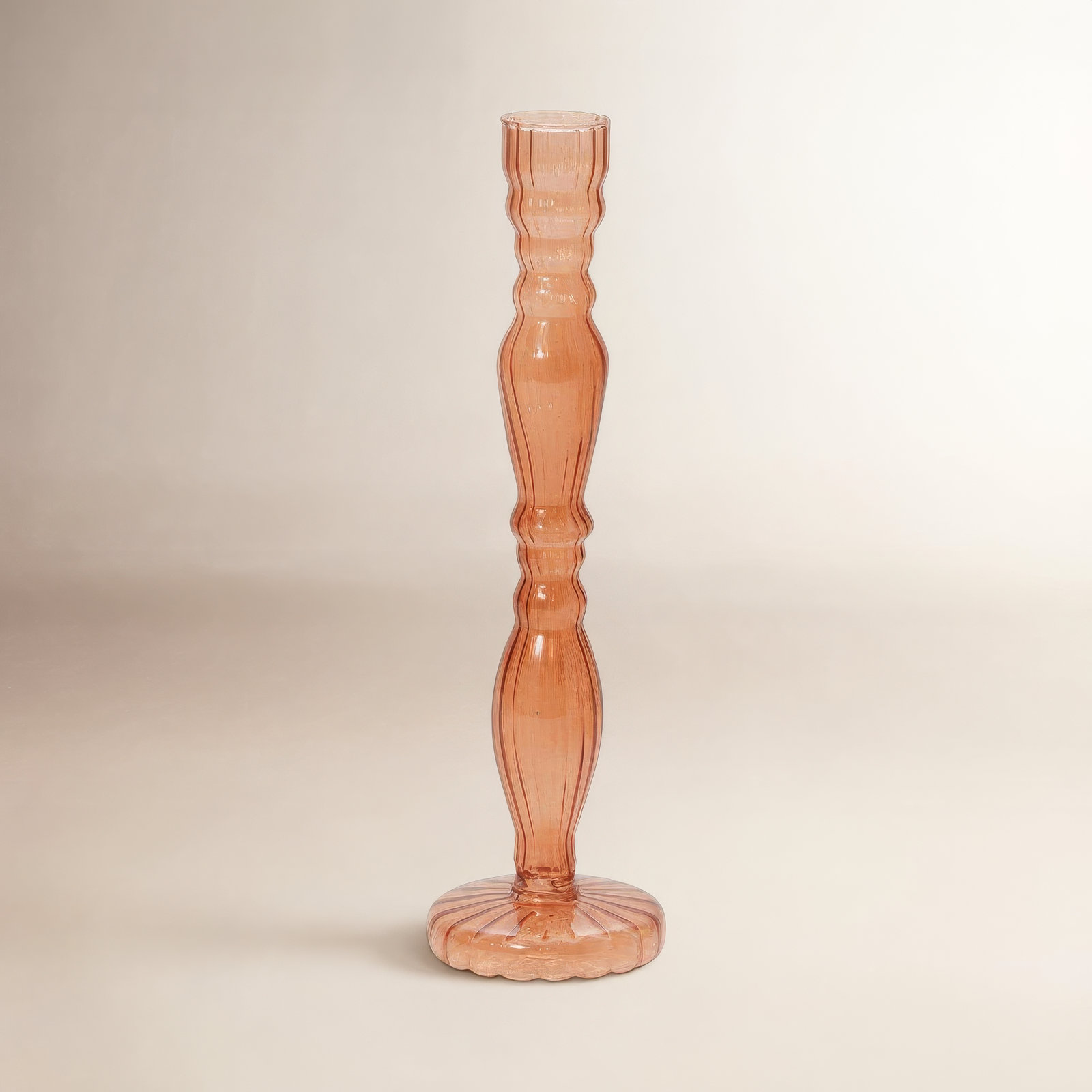 Marajo Candlestick, Amber, 9.75" H x 2.75" W x 2.75" D
