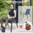 5-piece Outdoor Dining Set, PVC-coated polyester Stackable Chairs And Umbrella Hole
