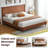 Wooden platform bed with upholstered base-2029263071-2029263066