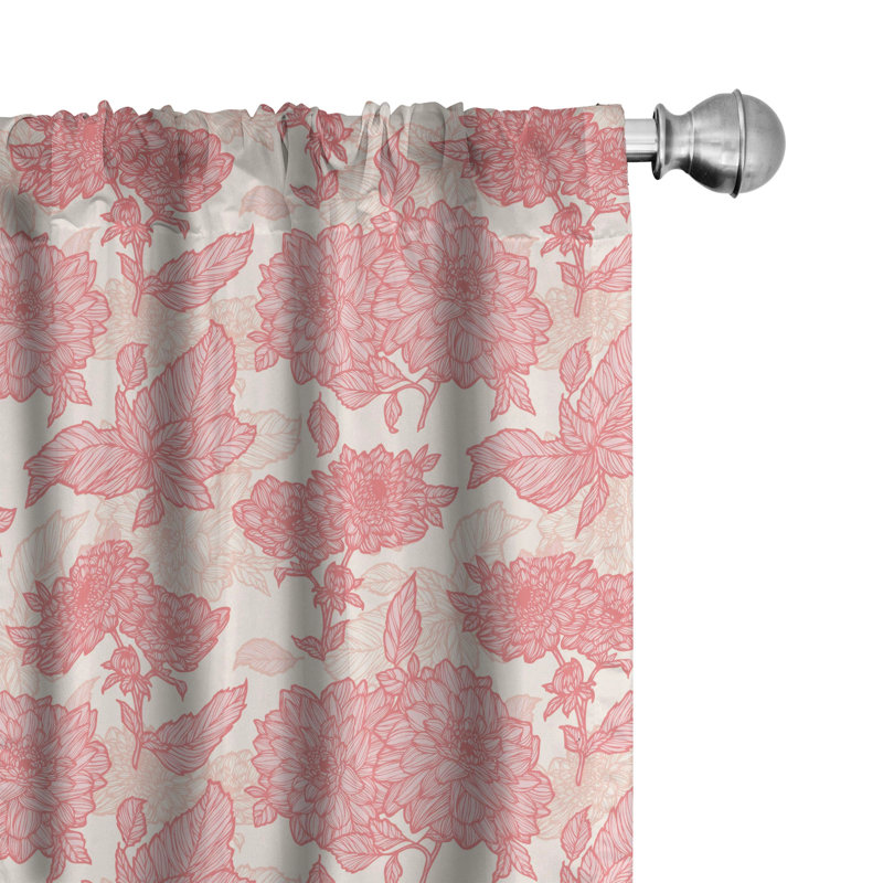Floral Semi-Sheer Rod Pocket Curtain Panel, 28" x 95"