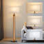 Lampe sur pied 58,9 po en bois de style campagnard pour salon, lampe sur pied à DEL intégrée pour chambre à coucher (ampoule incluse)