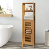 Ayden Solid Bamboo Wood 47" Tall Linen Cabinet
