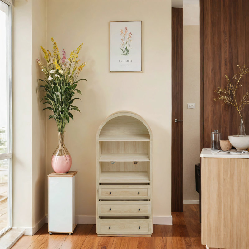 Arched Kitchen Pantry Cabinet With Adjustable Shelves