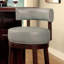 Ensemble de 2 tabourets de bar pivotants de 30 po en bois massif gris foncé et similicuir gris foncé