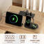 Table de chevet moderne avec station de recharge, tiroir et tablette ouverte-967469785