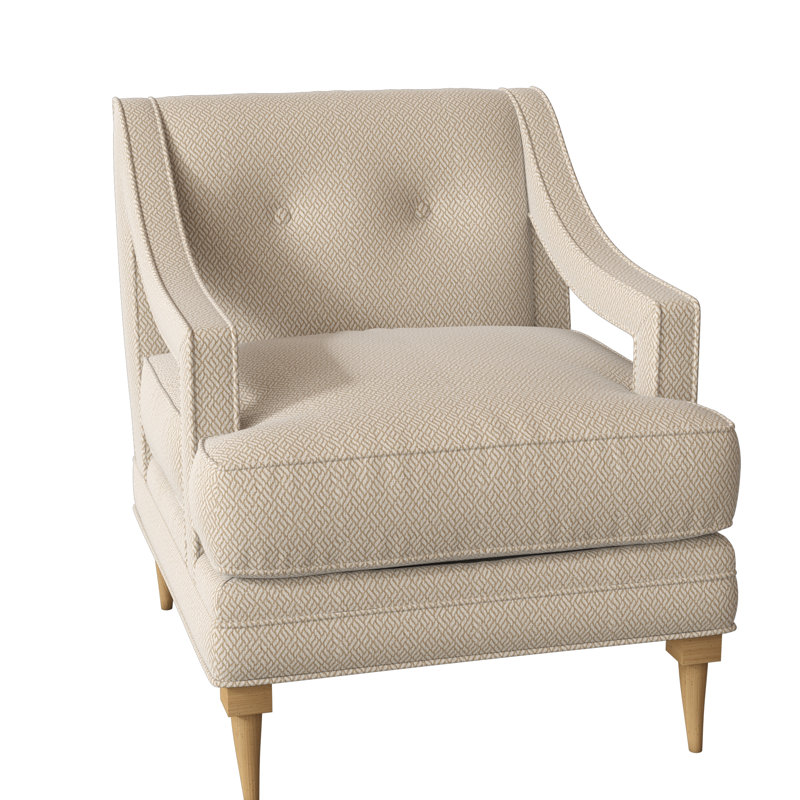 Perry Tufted Armchair, Amber, Filigree Ivory