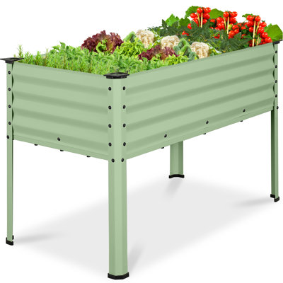 Lit de jardin en métal galvanisé surélevé avec protecteurs de coin 48 po x 24 po x 30 po
