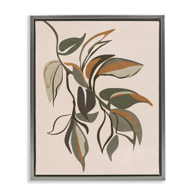 «Hanging Botanical Ivy», toile encadrée flottante noire par Nataly White