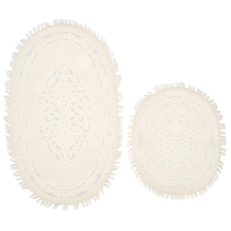 Haversham Non-Slip Bath Rug, Light Cream