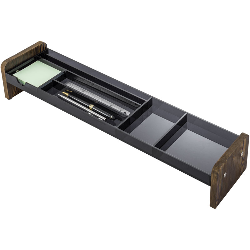 Acrylic Desk Organizer, Grey/Brown
