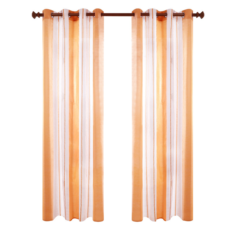 Dearious Sheer Curtain Pair, Width 140 x Drop 229 cm, Orange