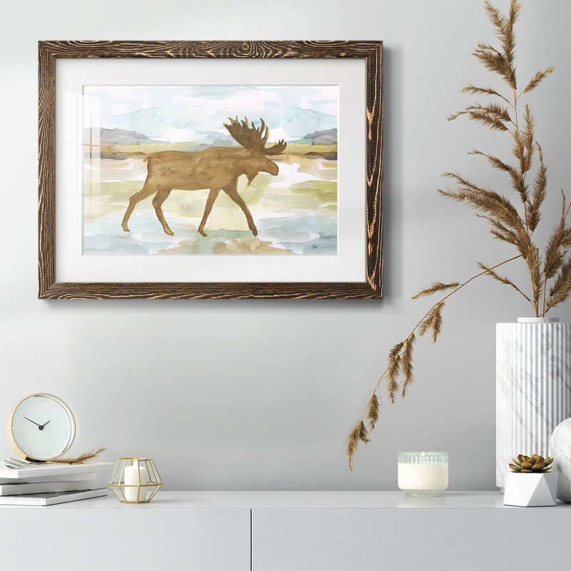 Mountain Moose - impression d'un cadre photo, Noyer, H 18 po x l 26 po x P 1,5 po