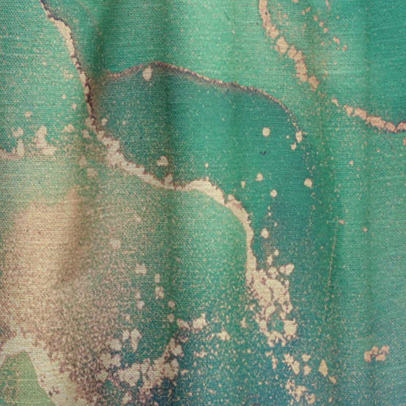 Abstract Semi-Sheer Thermal Rod Pocket Single Curtain Panel, 52" W x 63" L