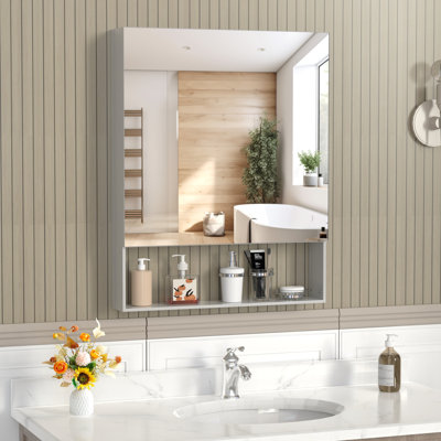 Armoires à pharmacie modernes avec rangement réglable en aluminium pour la salle de bain