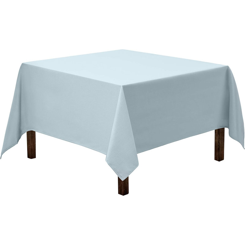 Amilliana Square No Pattern Polyester Tablecloth, 85" Square, Baby Blue