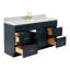 Meuble-lavabo sur pied simple 67 po avec plateau en marbre de Carrare Hamlet-93068175