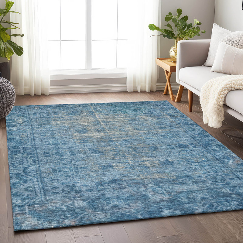 Tapis intérieur / extérieur bleu Delaura , 8' x 10'