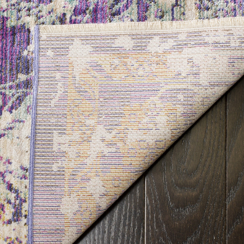 Mellie Purple/Beige Area Rug, Runner 3' x 12'