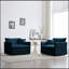 Ensemble de 2 chaises d'appoint rembourrées en chenille haut de gamme et rembourrées bleues