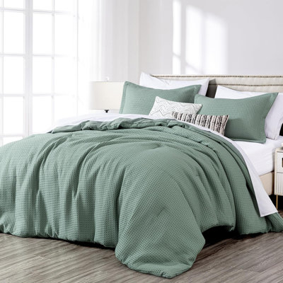 Wilmer Waffle Weave Textured Comforter Set