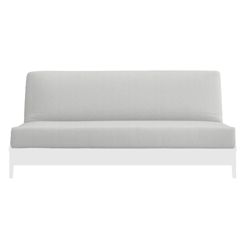 Housse de futon 100% coton, Coton gris pâle, Grand lit