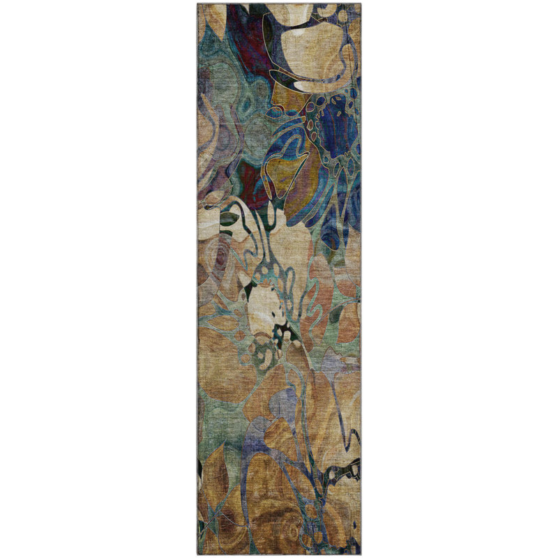 Premium Machine Washable Cerrito AMF558 Beige Rug, Runner 2'3" x 7'6"