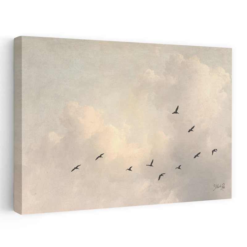 En vol, oiseau abstrait contemporain, art naturel, H 40 po x l 60 po