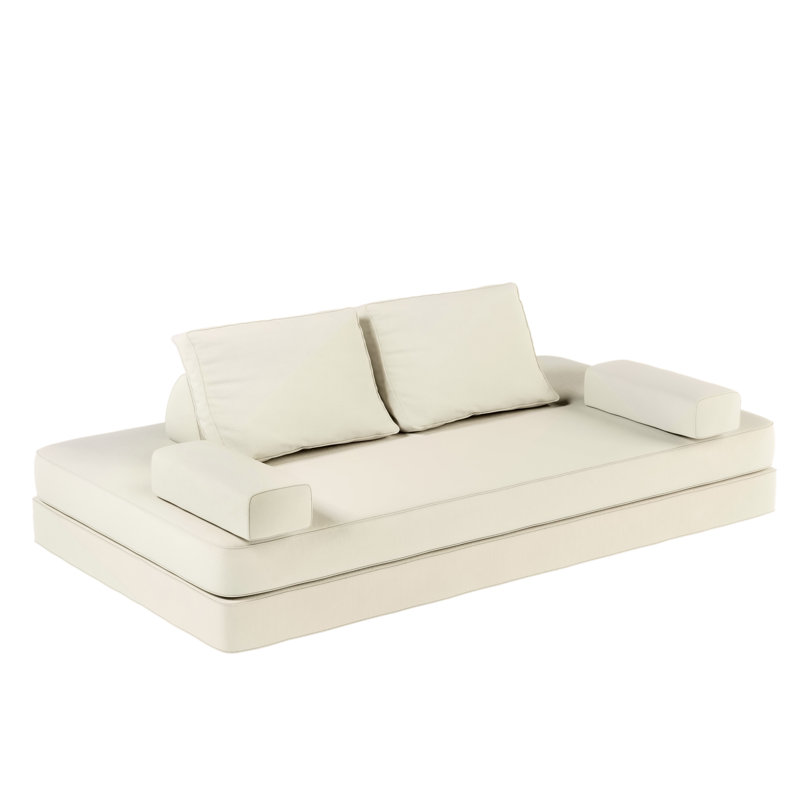 Canapé-lit convertible multifonctionnel de 86,6 po avec 2 coussins et 2 coussins, canapé en tissu de chenille moelleux, méridienne, manette de jeu, canapé rembourré moderne bricolage, canapé de siège profond pour salon, bureau