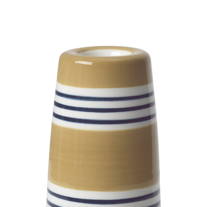 Bougeoir de table en grès, H 6,3 po x l 2,4 po x P 2,4 po, Ocre