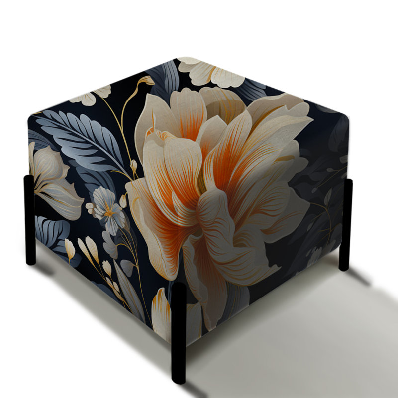Peach Ethereal Elegance Floral Blooms - Repose-pieds carré floral