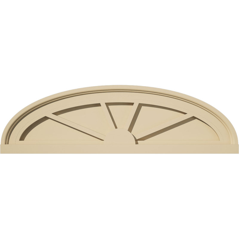 Fronton en uréthane Elliptical Signature, brun clair apprêté, 26 po x 7,5 po x 2 po, Aucune, 4 rayons