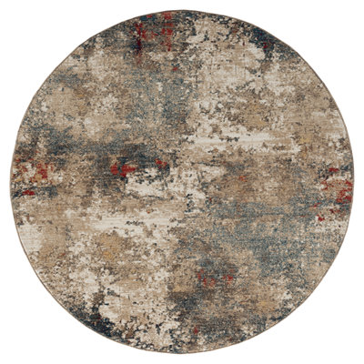 Desert Abstract Area Rug in Ivory