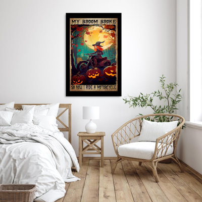 «Witch My Broom Broke», reproduction d'art rectangulaire sur toile tendue sur toile tendue